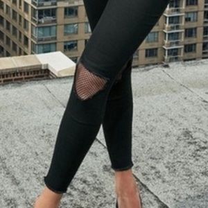 Zeza B hi waist busted knee black jeans new in bag